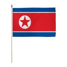1 Dozen Northern Korea Flags 12x18in Stick Flag of Korea Korean Flag