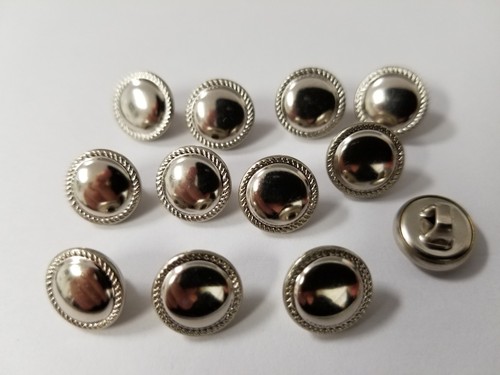 VINTAGE KNÖPFE 12ER SET SILBER METALL DESIGN TUZ3364 - Bild 2 von 3