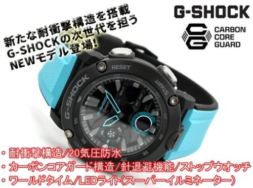 CASIO G-SHOCK CARBON CORE GUARD GA2000-1A2 GA-2000-1A2DR BLUE x BLACK MEN WATCH - Picture 4 of 12