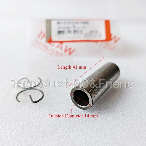 Piston Pin + Clips (14mm) : Fits Suzuki B100 B100P B105P B120 - Picture 2 of 3