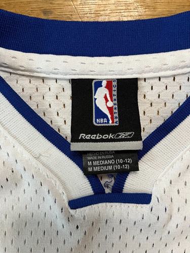 DETROIT PISTONS BASKET WHITE JERSEY BEN WALLACE VTG NBA YOUTH KIDS MEDIUM M RBK - Picture 6 of 10