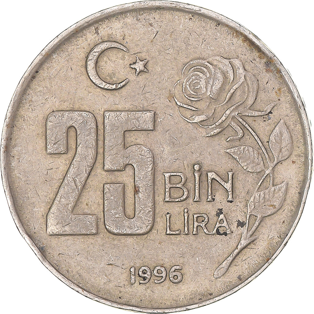 1332268 Monnaie Turquie 25000 Lira 25 Bin Lira 1996 EBay 1332268 Monnaie Turquie 25000 Lira 25 Bin Lira 1996 EBay