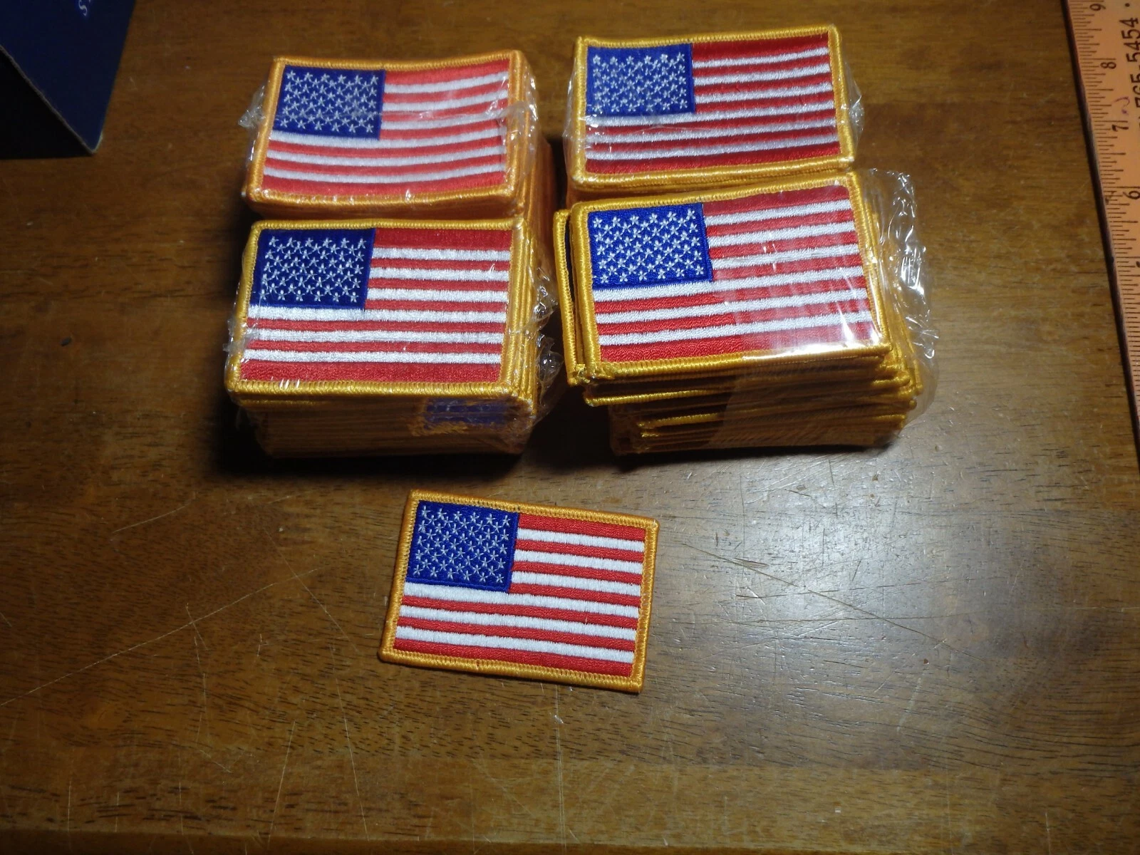 U S, FLAG - UNITED STATES FLAG 100 PATCHES embroidered patches 3x2 inches