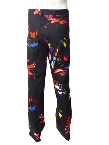 VERSUS VERSACE - Jeans denim con stampa multicolore, vita - 36" - Foto 4 di 6