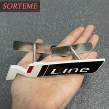 Black White Red Line Front Grille Emblem Badge For Kon Tucs Sona Elan