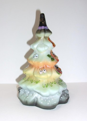 Fenton Glass Halloween Trio Black Cat Pumpkin Tree Figurine Ltd Ed #35/35 Barley - Picture 2 of 7