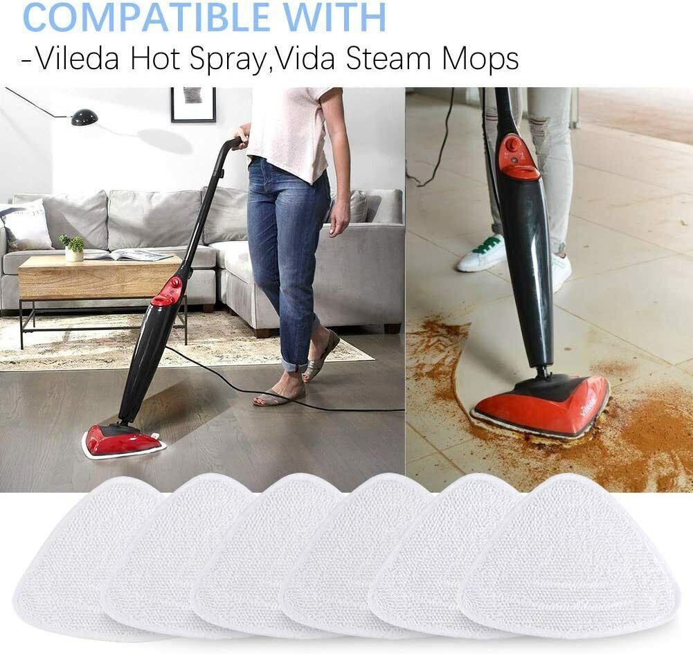 6x Ersatzbezüge für Vileda Steam Dampfreiniger Ersatzbezug 100 Hot Spray Mop BN