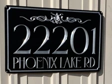 Engraved Personalized Custom House Home Number Street Address Metal Sign 24x14