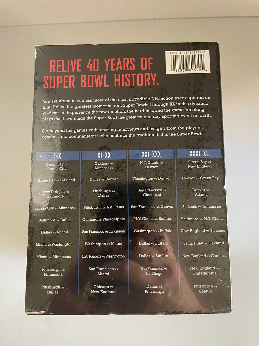 Super Bowl I-XL DVDコレクターズセット 未開封 NFL Super Bowl Collection: I-XL (DVD, 2006, 20-Disc Set) for