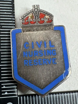 Insigne De Réserve Civile Infirmière Britannique Argent Sterling, Époque WW2 - Photo 1/4