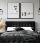 He Is Risen, Bible Verse, Set of 2 Prints, Home Wall Art Decor