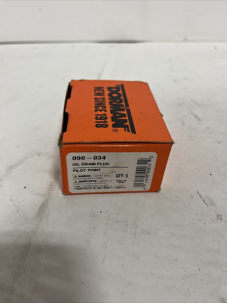 Dorman 0900341 Oil Drain Plug Pilot Point M12-1.75, Head Size 15Mm