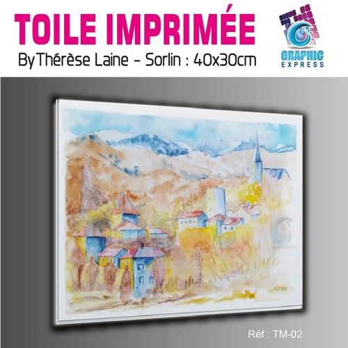 TOILE IMPRIMEE 40x30 cm - IMPRESSION SUR TOILE - TM-02- PAYSAGE MONTAGNE NATURE - Photo 1/1