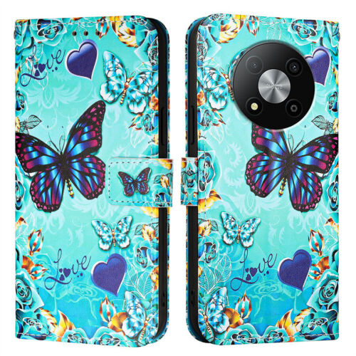 For ZTE Blade A75 A73 A52 V70 Painted PU Leather Wallet Case Phone Case Cover - Picture 19 of 20