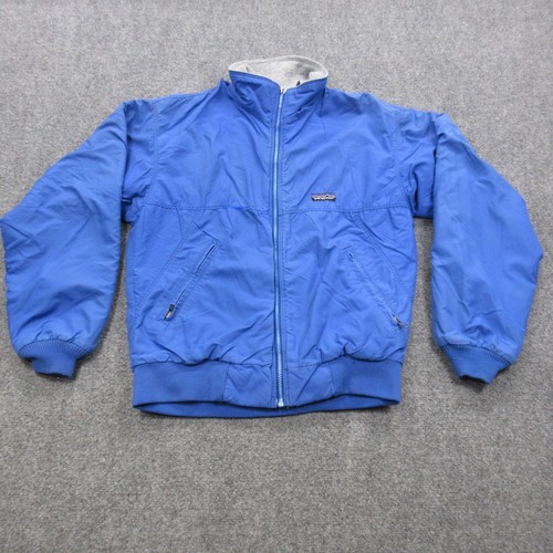 Vtg Patagonia Jacket Men Small Blue Nylon Fleece Full Zip Synchilla Coat 80s USA - Picture 1 of 24