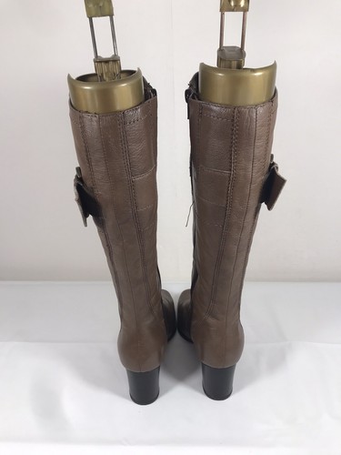 Next Mocha Brown Leather Knee High Zip Cushioned Fabric Lined Ladies Boots 3.5 - Picture 9 of 14