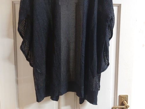 V By Very Mesh Ruched Sleeve Cardigan Navy Blue Size Uk 10. - Picture 14 of 15