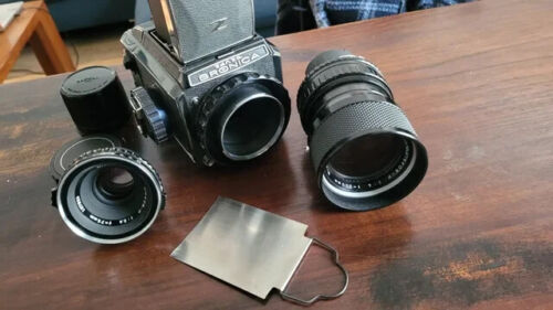 Zenza bronica s2, Nikkor 75mm 2.8, nikkor 200mm 4. film tested. Very good cond.