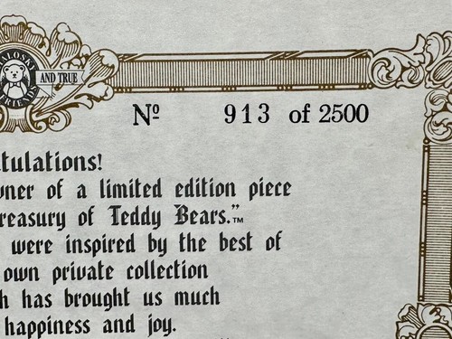 RoseBud  Bialosky Treasury Of Teddy Bears Limited Edition Fully Jointed 14"  COA - Picture 8 of 12