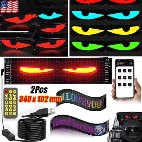 Luz Ojos de Diablo para Coche - Pantalla LED Hágalo Usted Mismo Camión Parabrisas Ojos Luces - Imagen 16 de 16