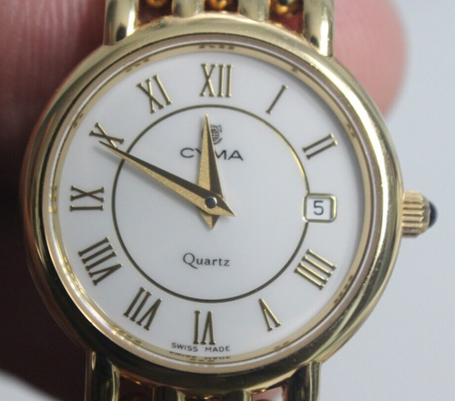 Vintage Swiss CYMA Le Locle Gold Electroplated Quartz Lady's Watch - Picture 4 of 10