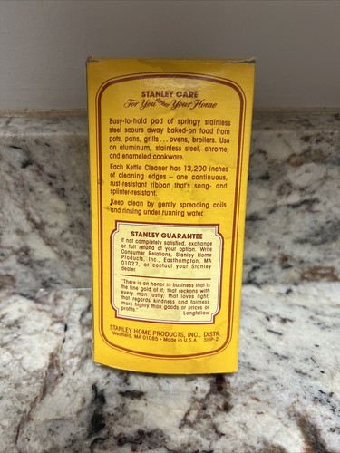 Vintage Stanley Home Products Stainless Steel Kettle Cleaners - Box Stained - Picture 2 of 6