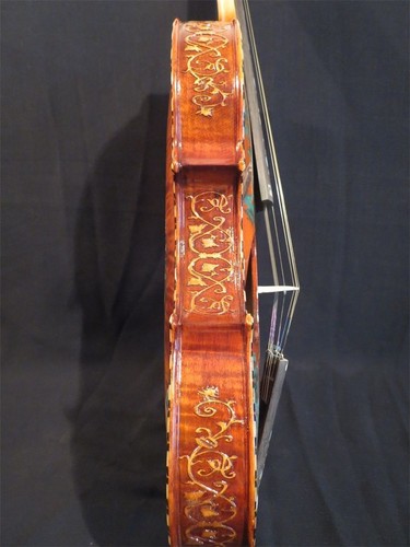 Deluxe fancy Norwegian Hardanger fiddle 16 1/2" viola (4*5) 9 strings #12919 - Picture 8 of 11