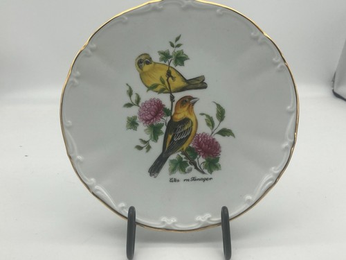 Vintage Bareuther Waldsassen Bavaria Germany Teller 8" Western Tanager Vogel - Bild 1 von 6
