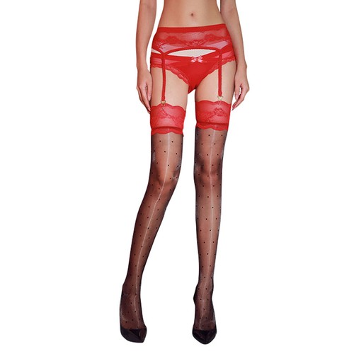 Sexy Ladies Polka Dot Thigh-High Stockings Tights Pantyhose Suspender Hosiery - Photo 18/20