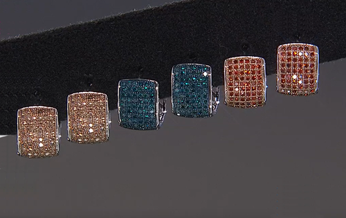 Colleen Lopez Sterling 0.75ct Natural Blue Diamond Hugger Hoop Earrings - Picture 3 of 8