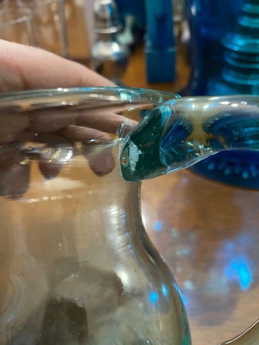 Blenko Colonial Williamsburg Restoration Blown Glass Picher Rare Aqua Color - Picture 5 of 10