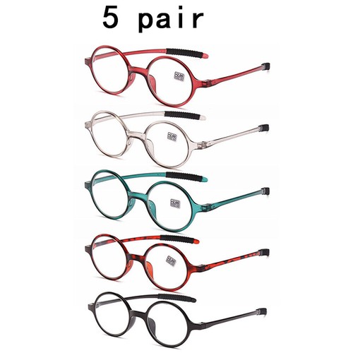 5 Pk Round Reading Glasses Vintage Readers 1.0 1.5 2.0 2.5 3.0 4.0 for Men Women - Picture 13 of 13