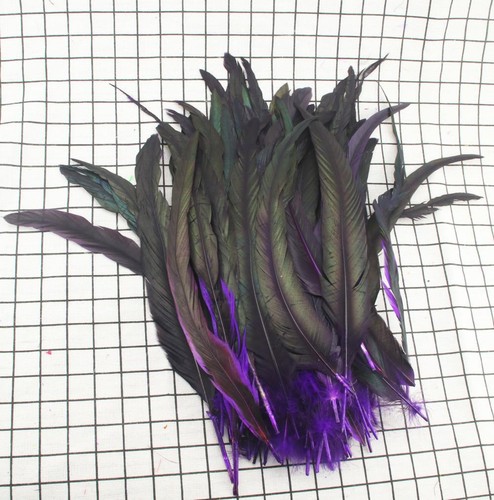 100Pcs 12-14Inch/30-35cm dyeing Cock Chicken Tail natural Feathers DIY Crafts - Imagen 7 de 20