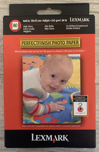 NEW Lexmark 10x15cm High Gloss PerfectFinish Photo Paper for all Lexmark inks - Picture 1 of 5