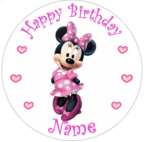 Inspirado en Minnie Mouse Arco Rosa Personalizado Comestible Pastel Topper Glaseado u Oblea - Imagen 2 de 4