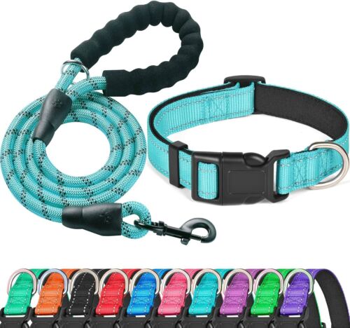 Reflective Dog Collar Padded with Soft Neoprene Breathable Adjustable Nylon D... - Picture 2 of 8