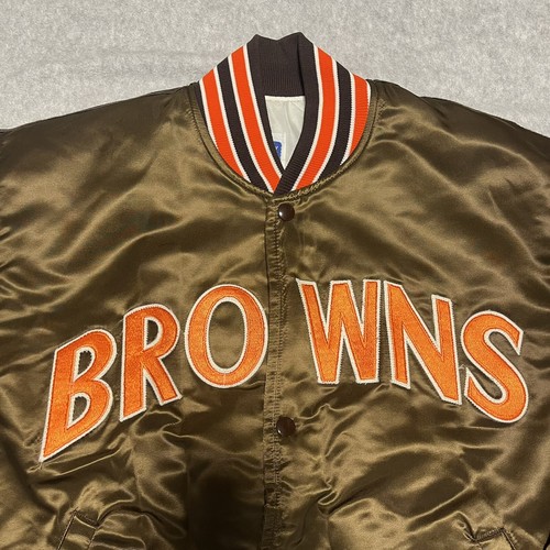 VTG NFL Cleveland Browns Starter Jacket Satin Bomber Chalk Line 80s 90s USA L - Picture 4 of 15