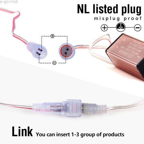 192LED/384 LED Meteor Shower Falling Star Drop Icicle LED Christmas Tree Light - Picture 10 of 22