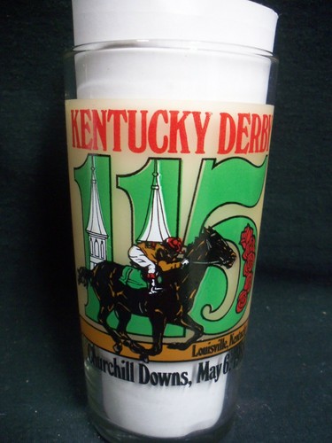 1989 Kentucky Derby Souvenir Churchill Downs Mint Julep Glass 115th Running - Picture 2 of 6
