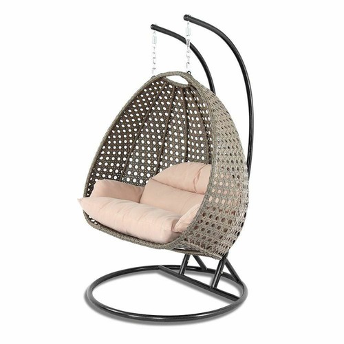 Two Person Heavy Duty Rattan Hammock Hanging Wicker Porch Swing Chair - Picture 6 of 10