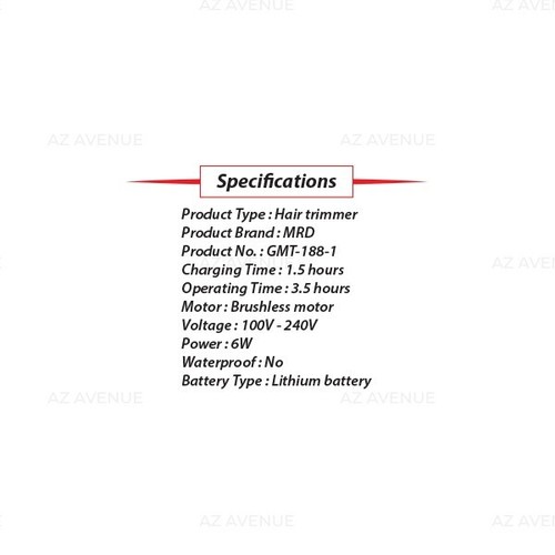 7500RPM Moreda MRD GMT-188-01 Professional Rechargeable Modular Trimmer Clipper - Picture 8 of 8