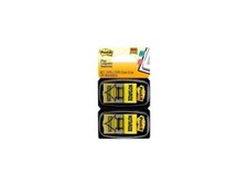 Post-it 680-NZ2 Message Flags, "Notarize", Yellow, 1 in Wide, 50/Dispenser, 2/Pa