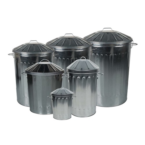 Galvanised Metal Bins & Lids Choose from 15L, 18L, 40L, 60L, 90L