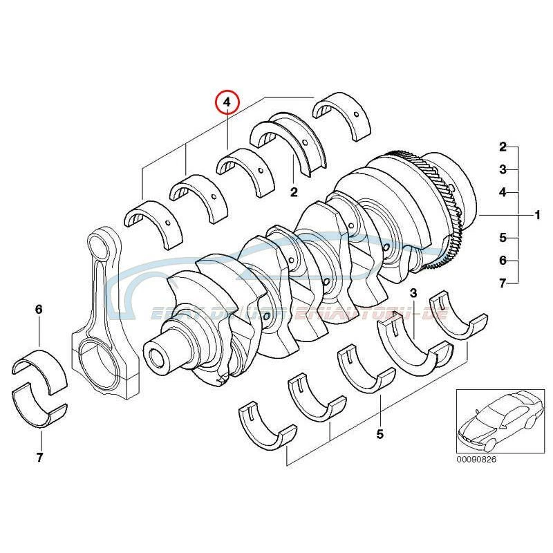Original BMW 11217787732 - Lagerschale gelb 60,00MM(0) 1er 3er 5er 