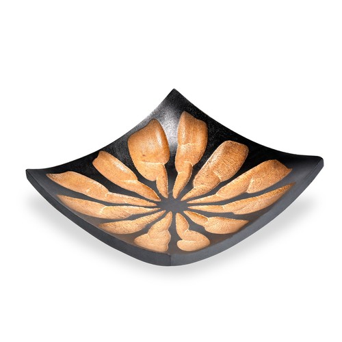 Simply Chic Hand Carved Square Natural Wood 7inch Platter - Picture 1 of 4