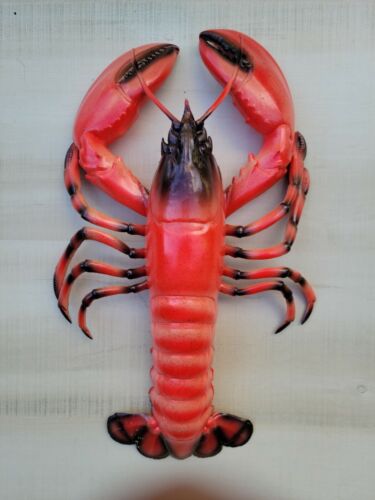 Lobster Maine Hand Painted 16" Replica Wall Sculpture Beach Decor Seafood