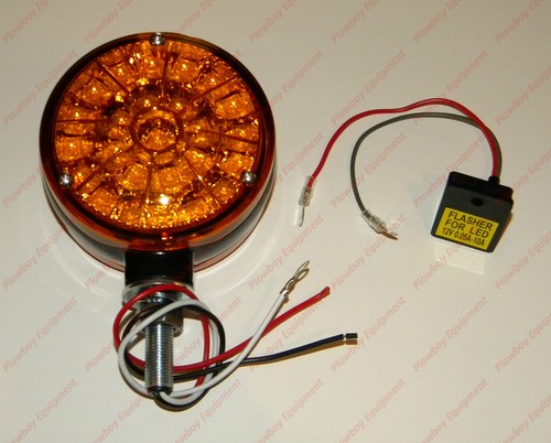 LED Amber Warning Light / Flasher Unit for John Deere Massey Ferguson Tractor - Picture 2 of 4