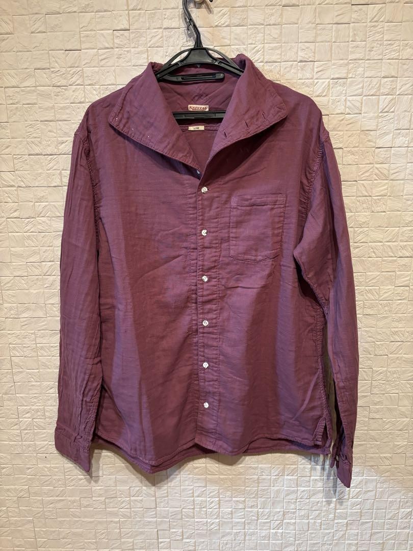 【美品】KAPITAL CAPITAL表記期 sleeve button KAPITAL black button-up shirt Size 2 [Used Excellent