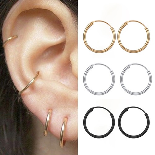 9 Pcs Small Metal Earrings Punk Hoop Set Fitness Man Simple Studs Creative - Imagen 9 de 12