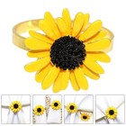  4pcs Sunflower Napkin Rings Metal Yellow Napkin Holders For Cloth Napkins